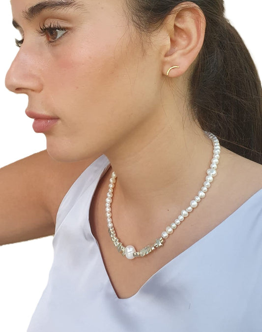 שרשרת פנינים אלגנטית עם חרוזי גולדפילד