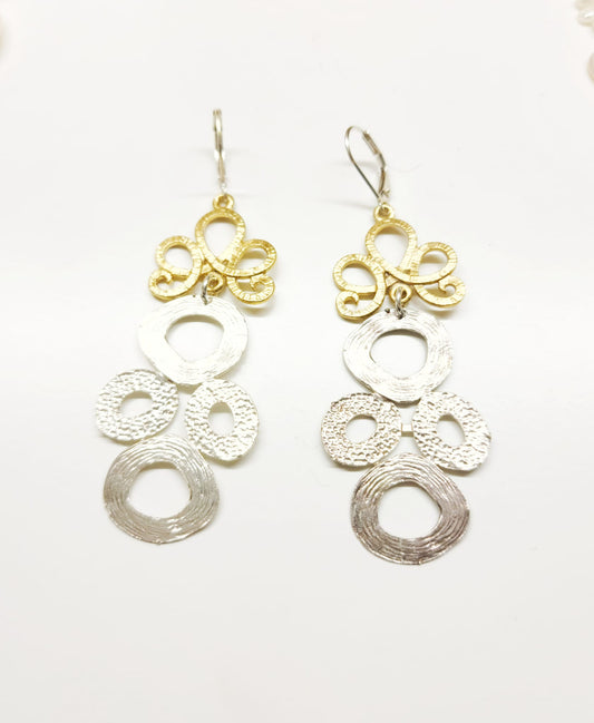 Oversized Silver and Gold Earrings