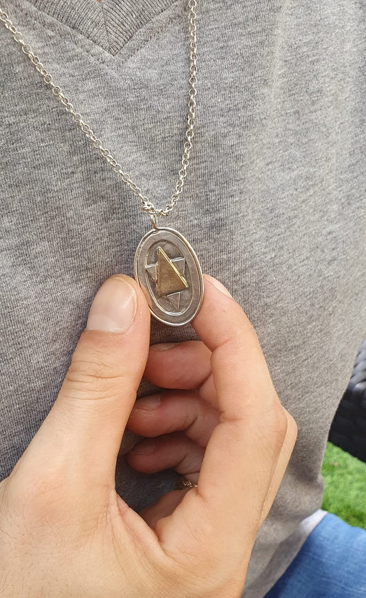 Gold and Silver Magen David Necklace