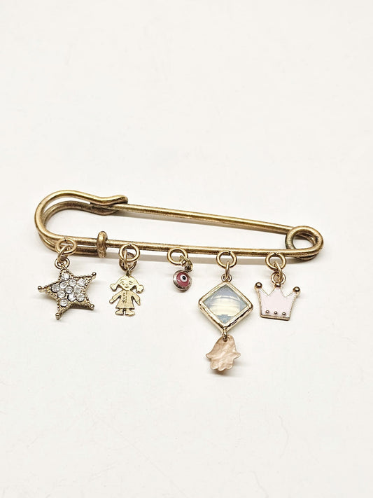 Newborn Baby Girl Gift, Gold Plated Stroller Pin