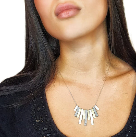 Urban Geometric Silver Necklace