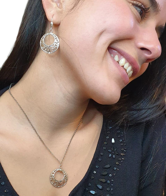 Ornamental Silver Jewelry Set