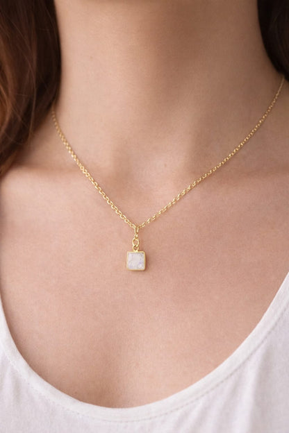 Gold Plated Moonstone Necklace