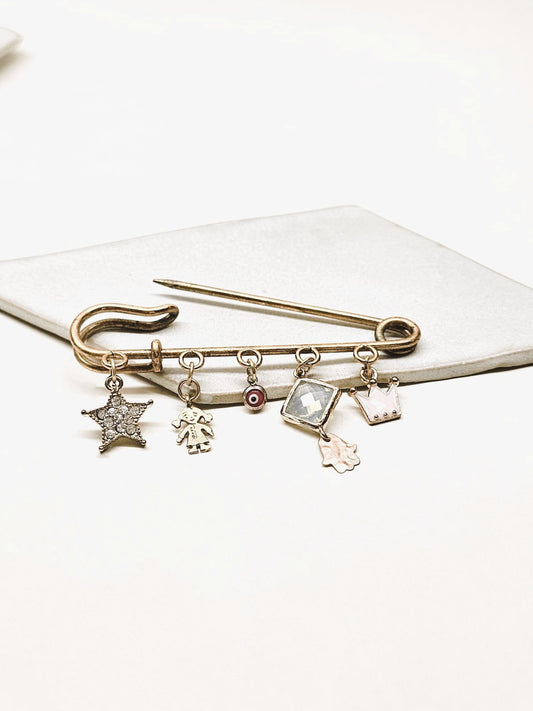 Newborn Baby Girl Gift, Gold Plated Stroller Pin