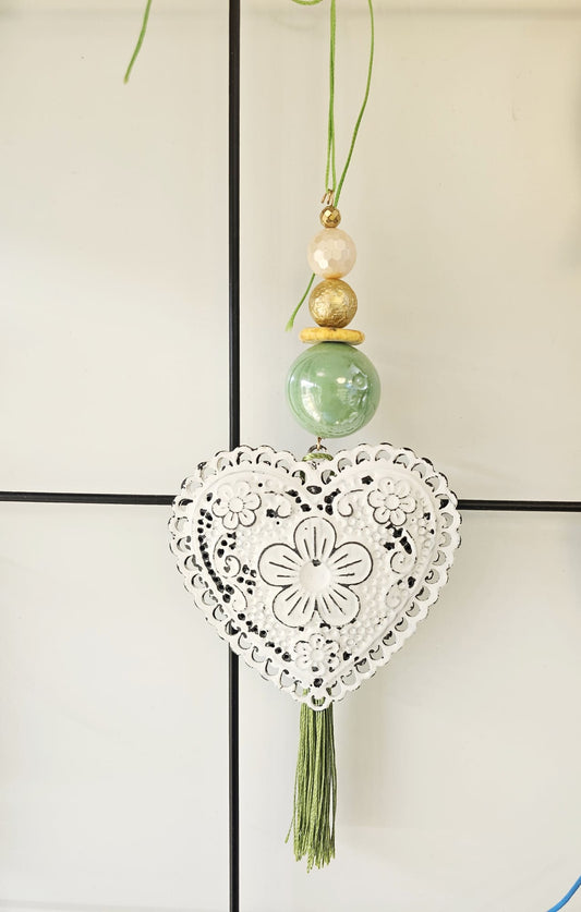 White Heart Hanging Mobile – Home Decor
