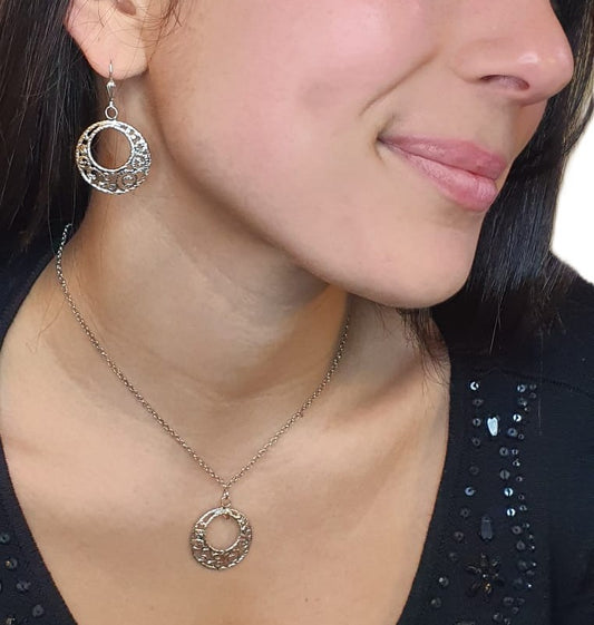 Ornamental Silver Jewelry Set