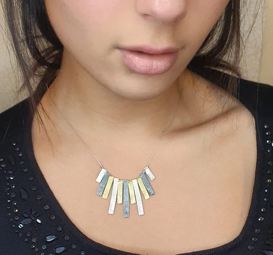 Urban Geometric Silver Necklace