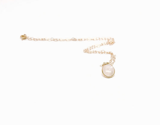 Gold Plated Oval Moonstone Necklace