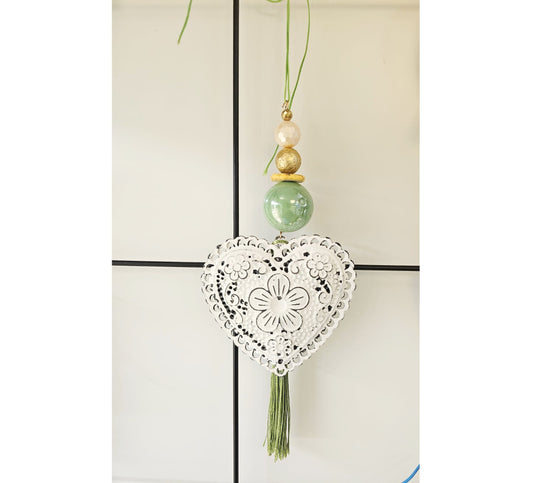 White Heart Hanging Mobile – Home Decor