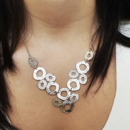 שרשרת סטייטמנט גיאומטרית מכסף סטרלינג