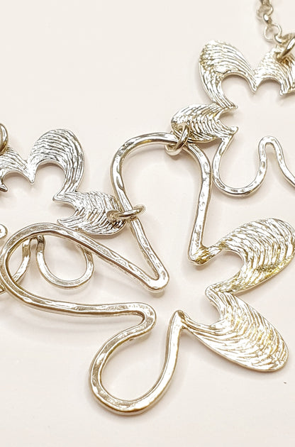 925 sterling silver Necklace | Flower Shaped Pendants | Textured Pendants | Unique Floral Necklace