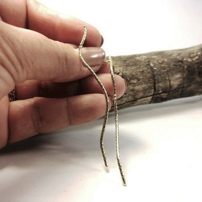 Gold Plated Sterling Silver Earrings | Curved Line Earrings | Geometric Earrings | Minimalist Stud Earrings