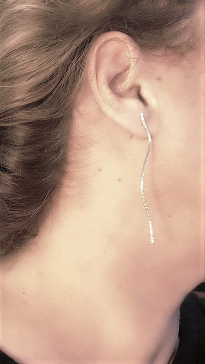 Gold Plated Sterling Silver Earrings | Curved Line Earrings | Geometric Earrings | Minimalist Stud Earrings