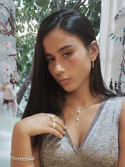 Set of 2 Silver Necklaces with Pearl | Delicate Pearl Necklace | Classic Necklace