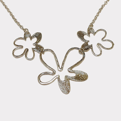 925 sterling silver Necklace | Flower Shaped Pendants | Textured Pendants | Unique Floral Necklace