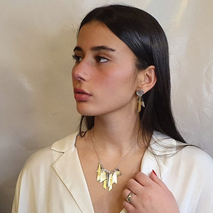 925 sterling silver Necklace | Sterling Silver, Gold Plating, Oxidized Silver | Multi Pendant | Unique Jewelry Design