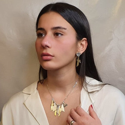 925 sterling silver Necklace | Sterling Silver, Gold Plating, Oxidized Silver | Multi Pendant | Unique Jewelry Design