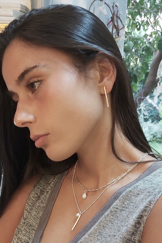 צמד שרשראות פנינה עדינות בסגנון קלאסי