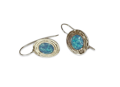 Elegant Earrings with Opal Stone | Sterling Silver Earrings | Opal Earrings