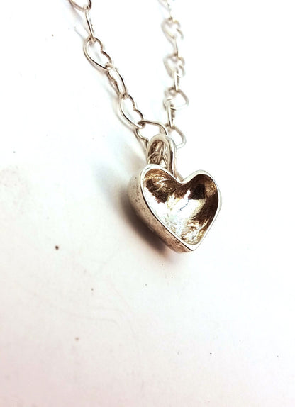 Heart silver necklace. Unique Heart. Small heart pendant. Romantic gifts. Love jewelry. Special heart. Silver hearts. Heart charm. Dainty